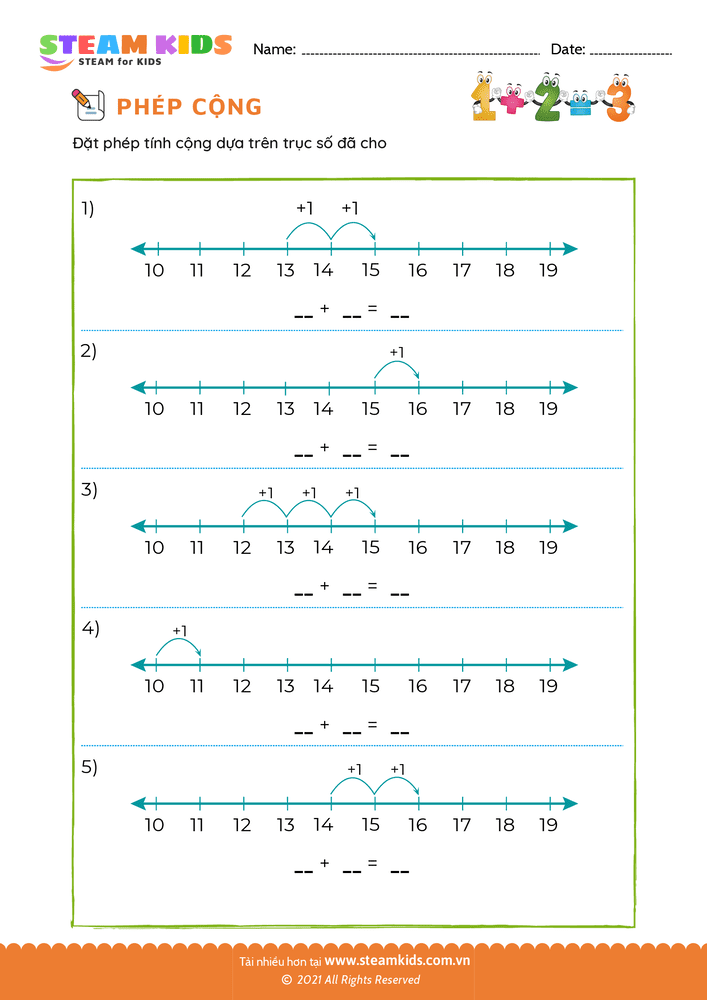 Bài tập Toán tư duy - Cộng trên trục số - B22