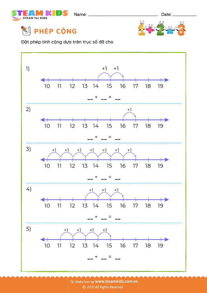 Bài tập Toán tư duy - Cộng trên trục số - B42