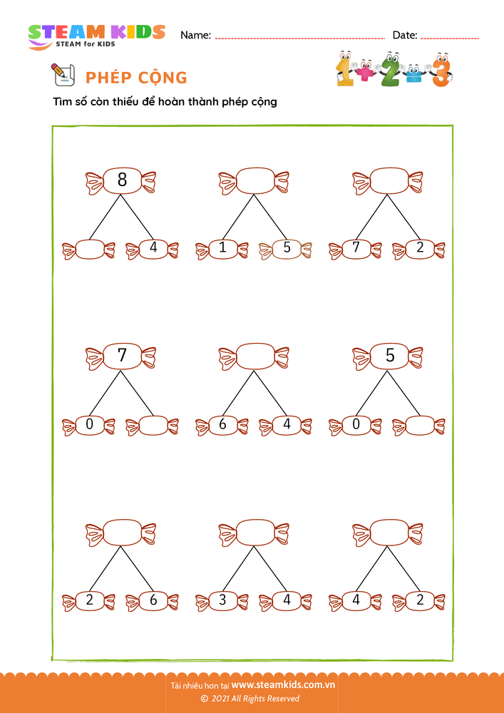 Bài tập Toán tư duy - Điền số còn thiếu - B3