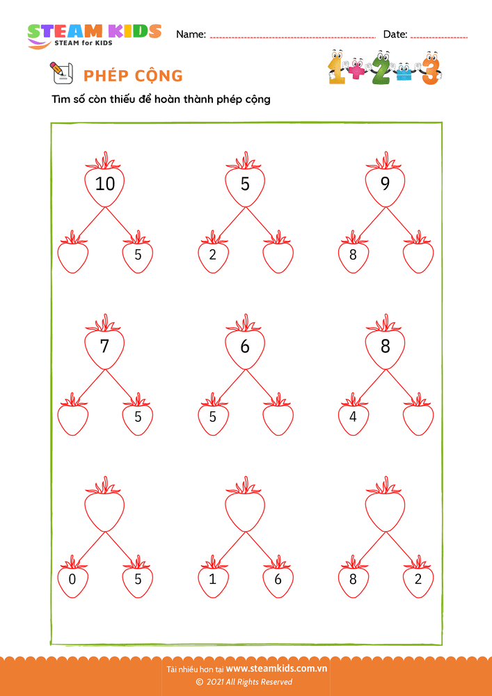 Bài tập Toán tư duy - Điền số còn thiếu - B5