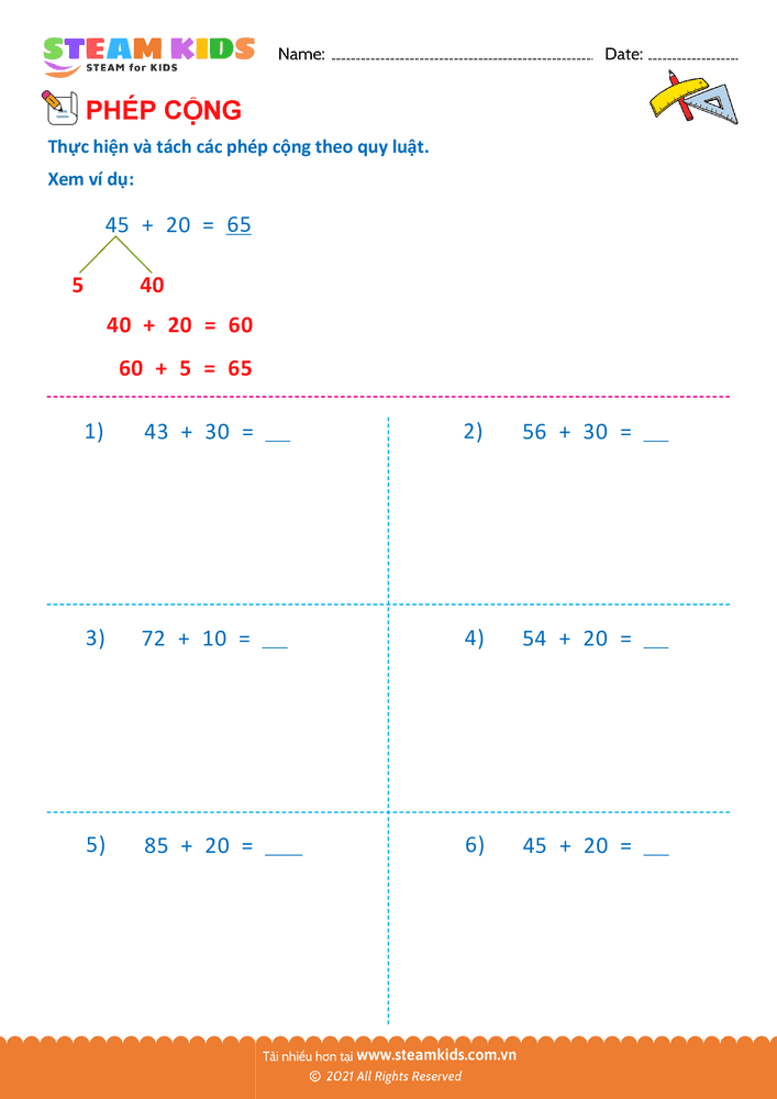 Bài tập Toán tư duy - Tách số theo quy luật - B1