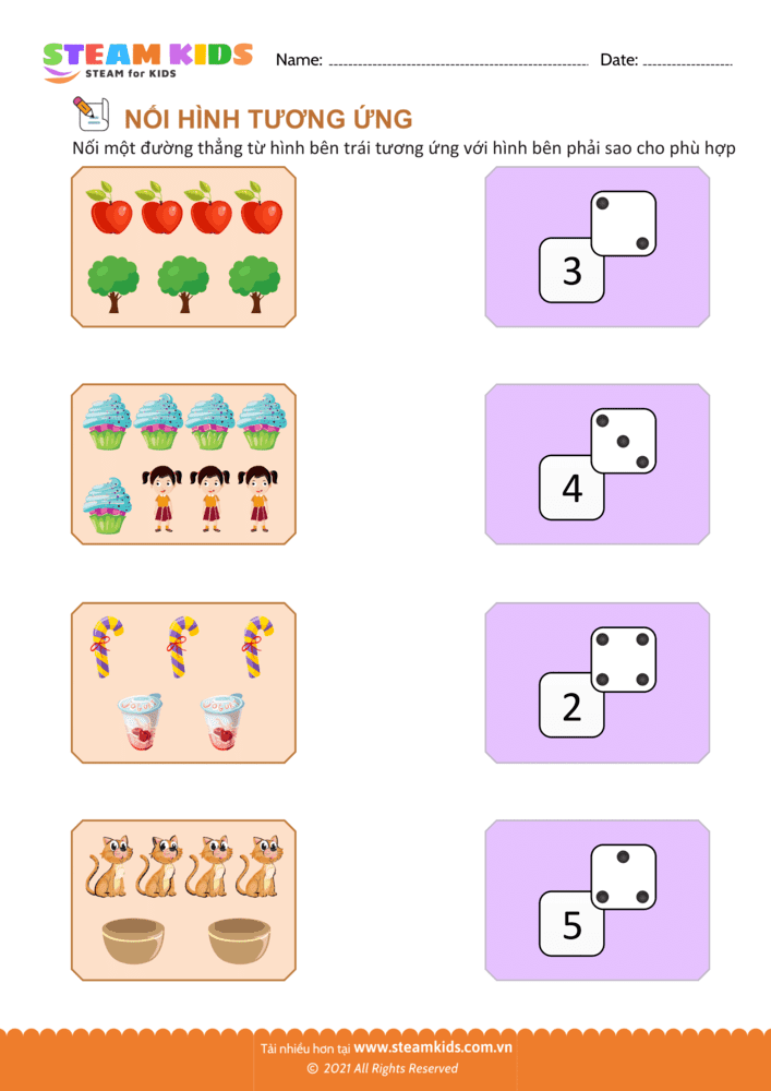 Bài tập Toán tư duy - Nối hình tương ứng - B4