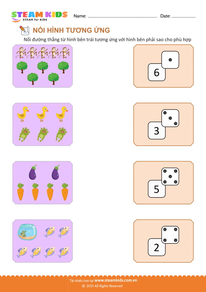 Bài tập Toán tư duy - Nối hình tương ứng - B10