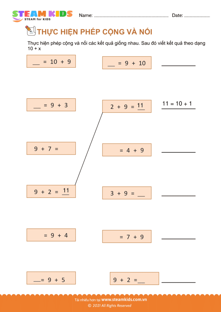 Bài tập Toán tư duy - Cộng và nối - B21