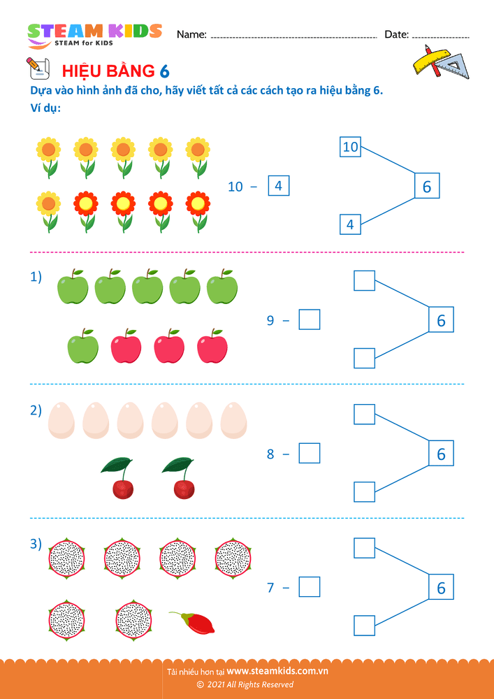 Bài tập Toán tư duy - Tìm hiệu của phép trừ - B21