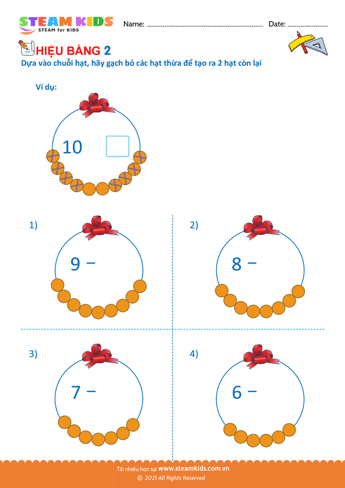 Bài tập Toán tư duy - Tìm hiệu của phép trừ - B27