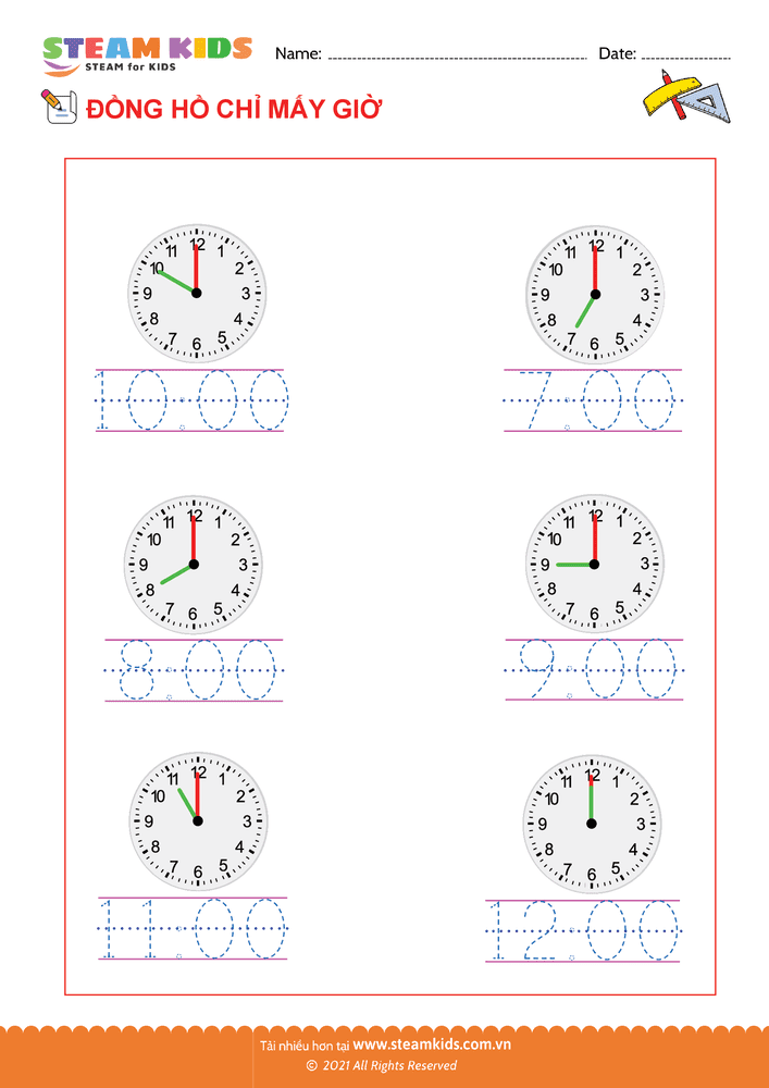 Bài tập Toán tư duy - Chọn giờ đúng - B4