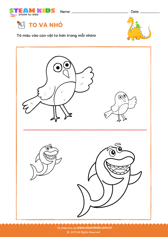 Bài tập Toán tư duy - So sánh To - Nhỏ - B19