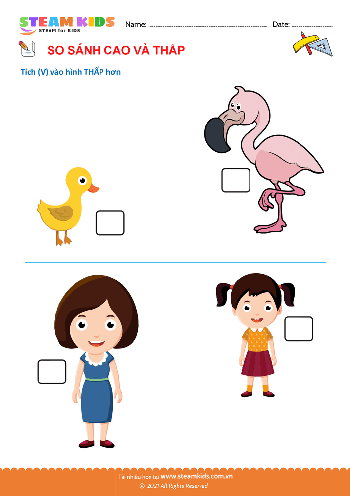 Bài tập Toán tư duy - So sánh Cao - thấp - B10