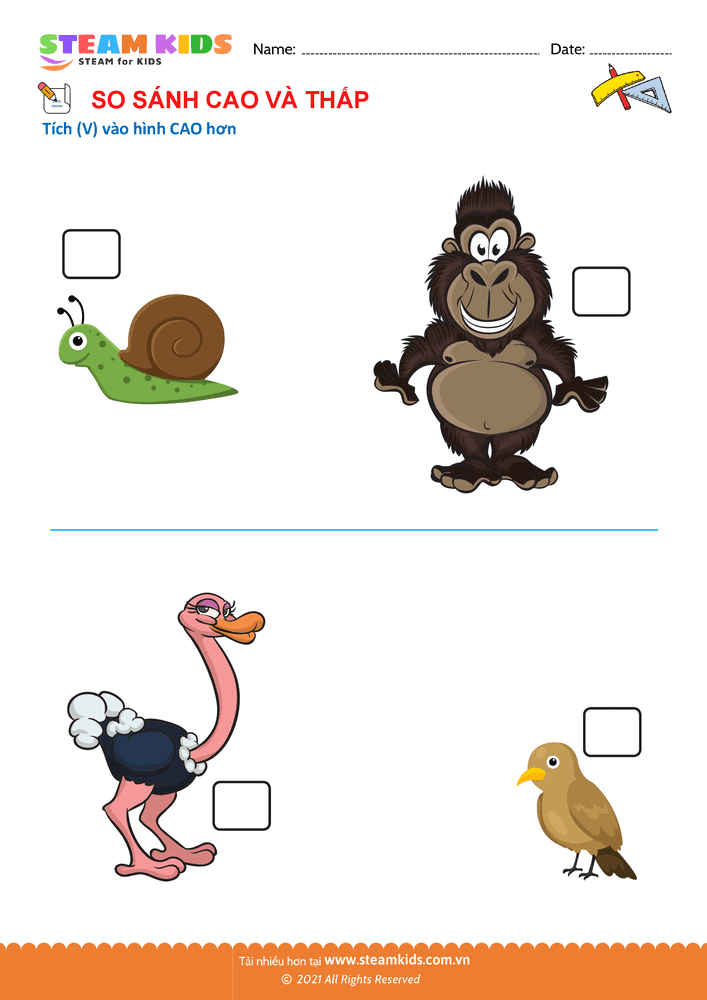 Bài tập Toán tư duy - So sánh Cao - thấp - B20