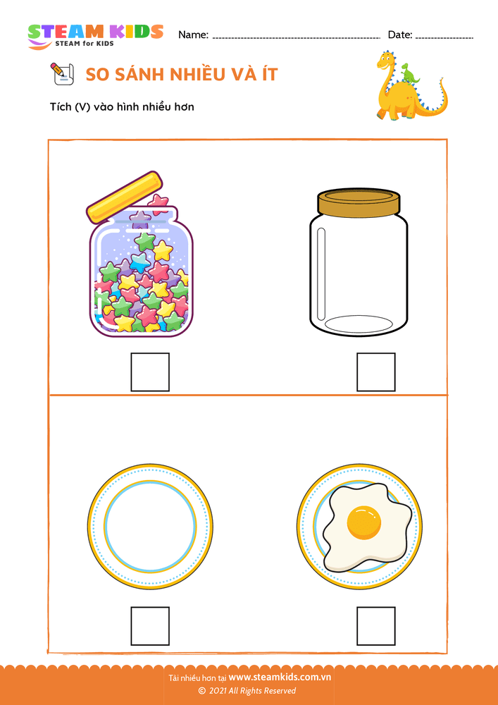 Bài tập Toán tư duy - So sánh Nhiều - Ít - B25