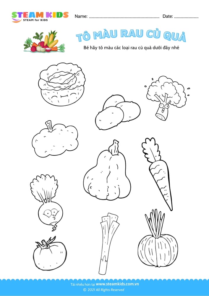Tô màu rau củ quả - B4