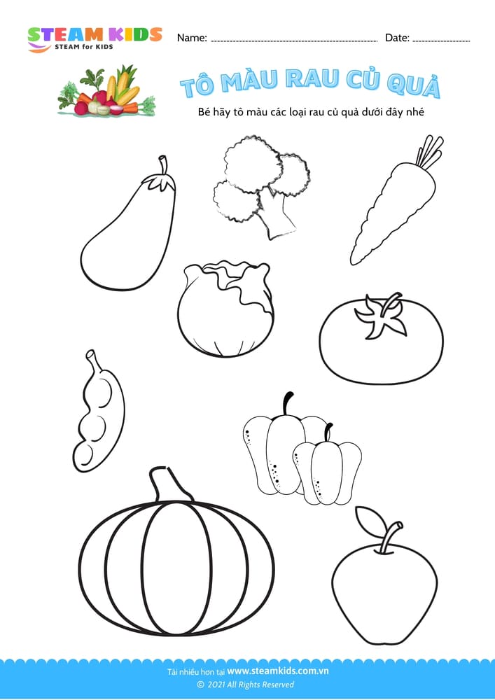 Tô màu rau củ quả - B4