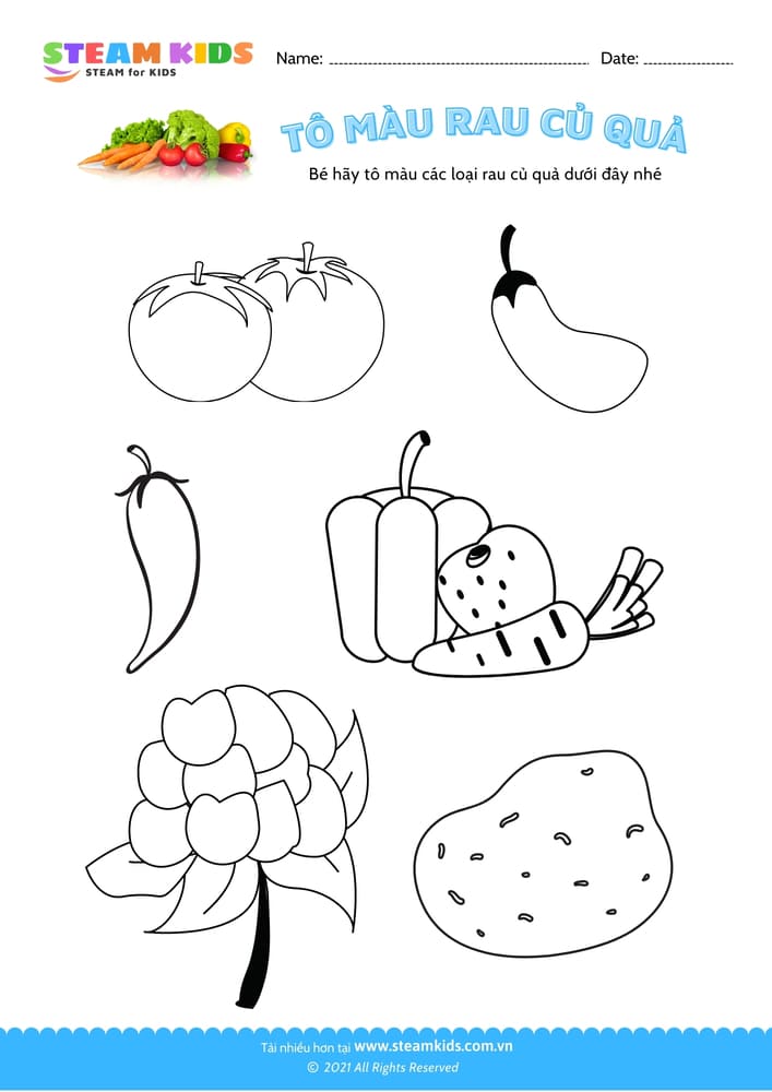 Tô màu rau củ quả - B4