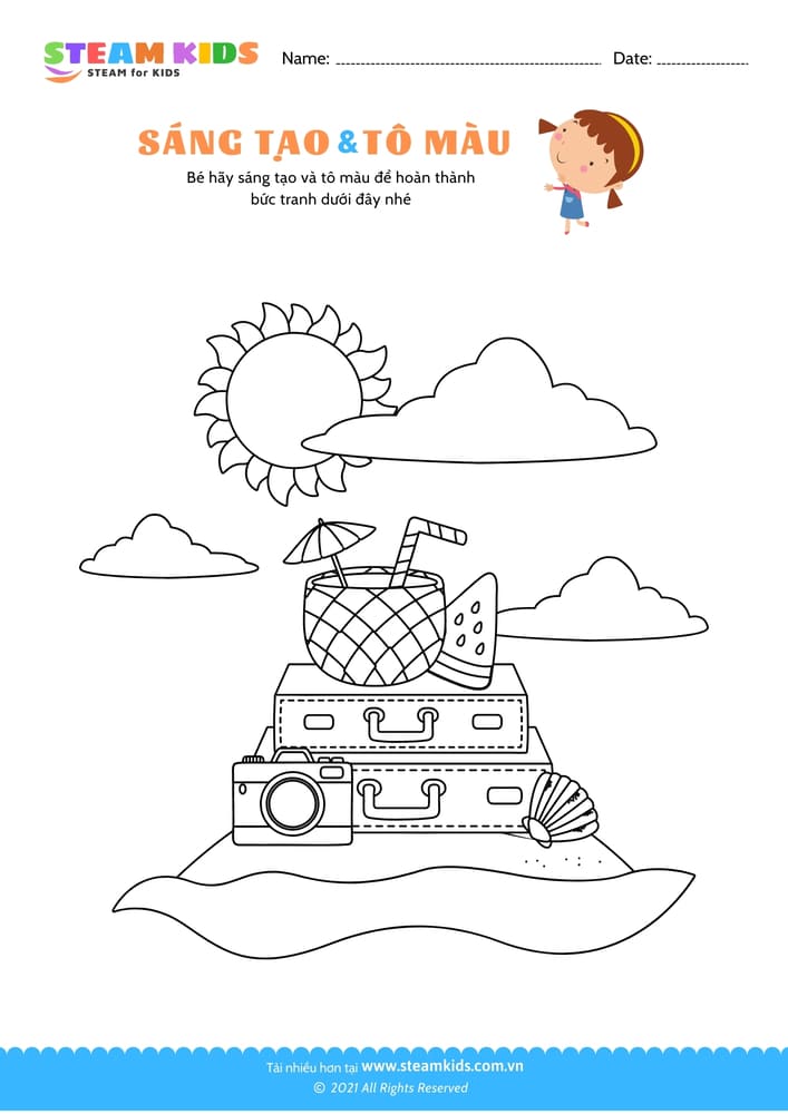 Tô màu Con Bọ ngựa steam kids,steamkids