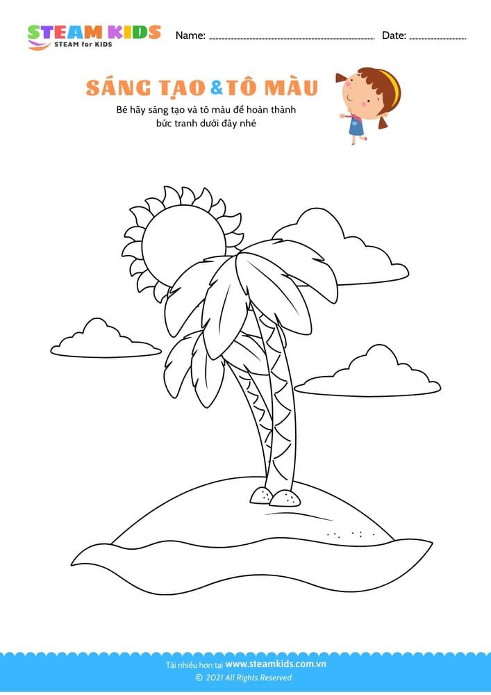 Tô màu bức tranh - B26 Tô màu theo chủ đề Thiên nhiên