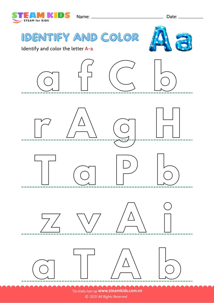 Find and Color letter K/k
