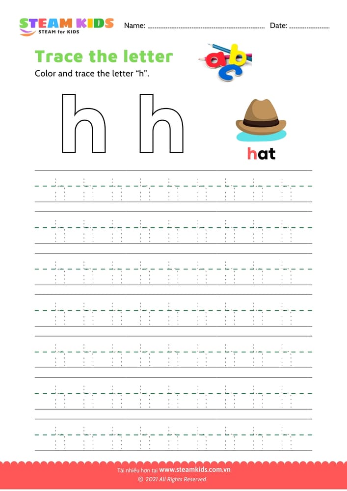 Write lowercase letter "n"