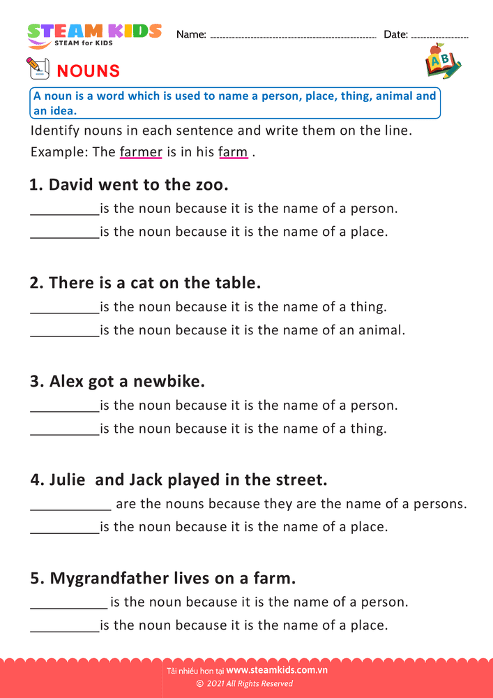 Identify Nouns - B11