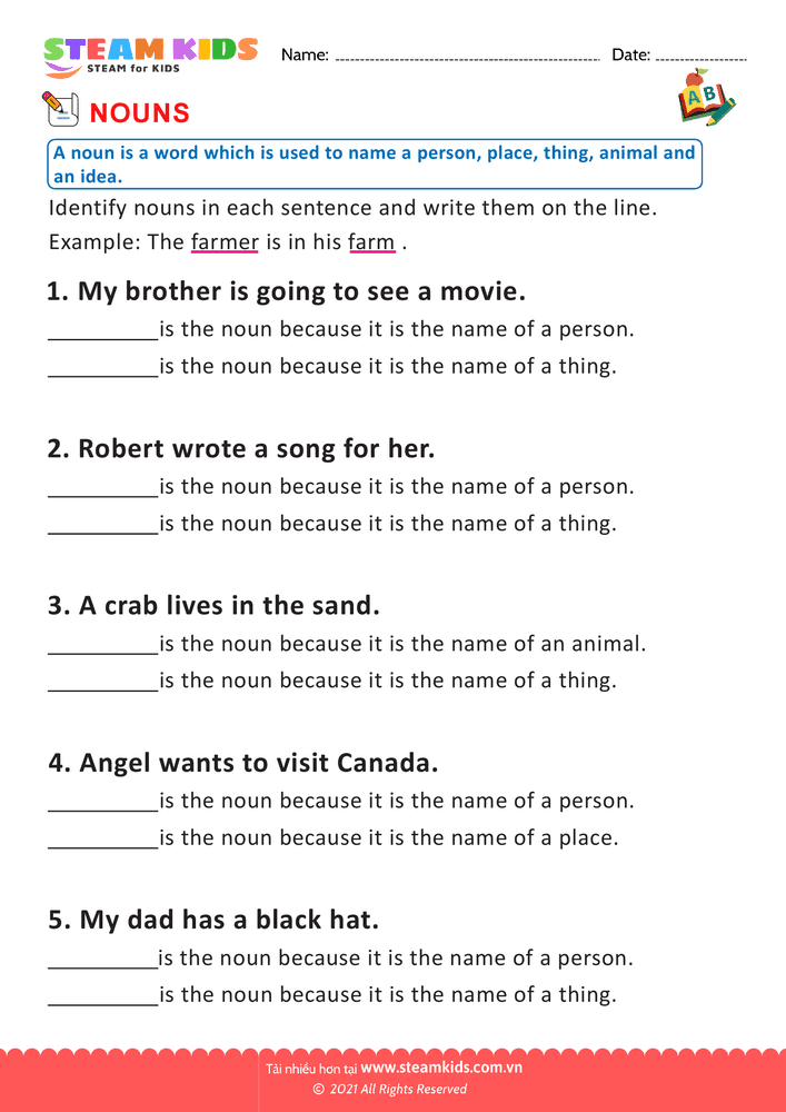 Identify Nouns - B11