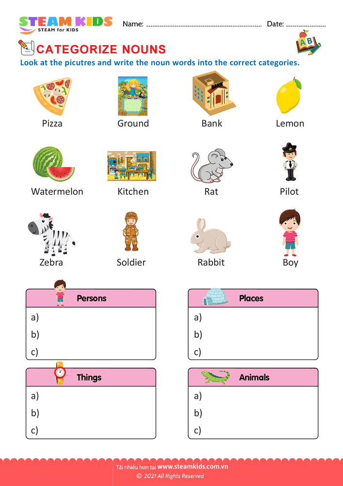 Singular and Plural Nouns - B1