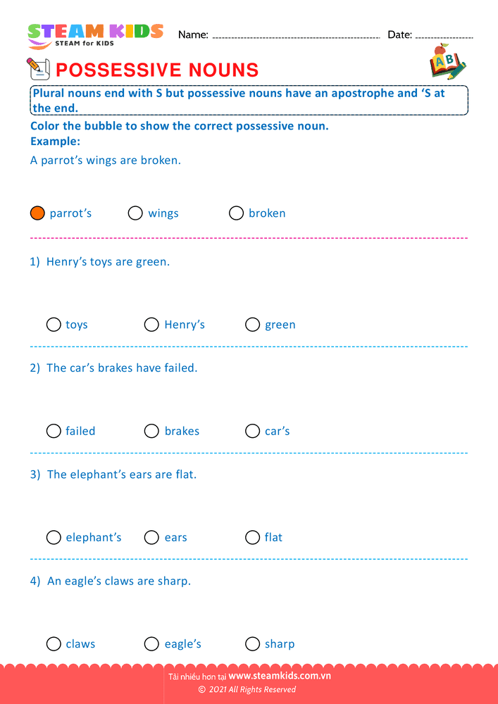Singular and Plural Noun with Verbs - B3
