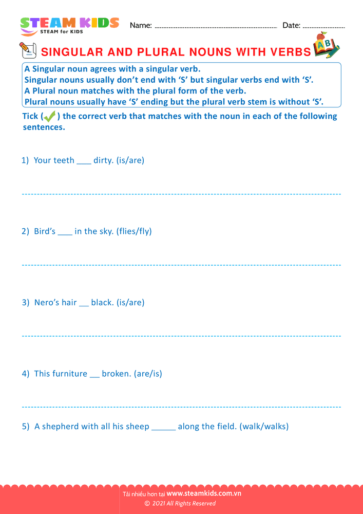 Matching Pronouns With Verbs - B11