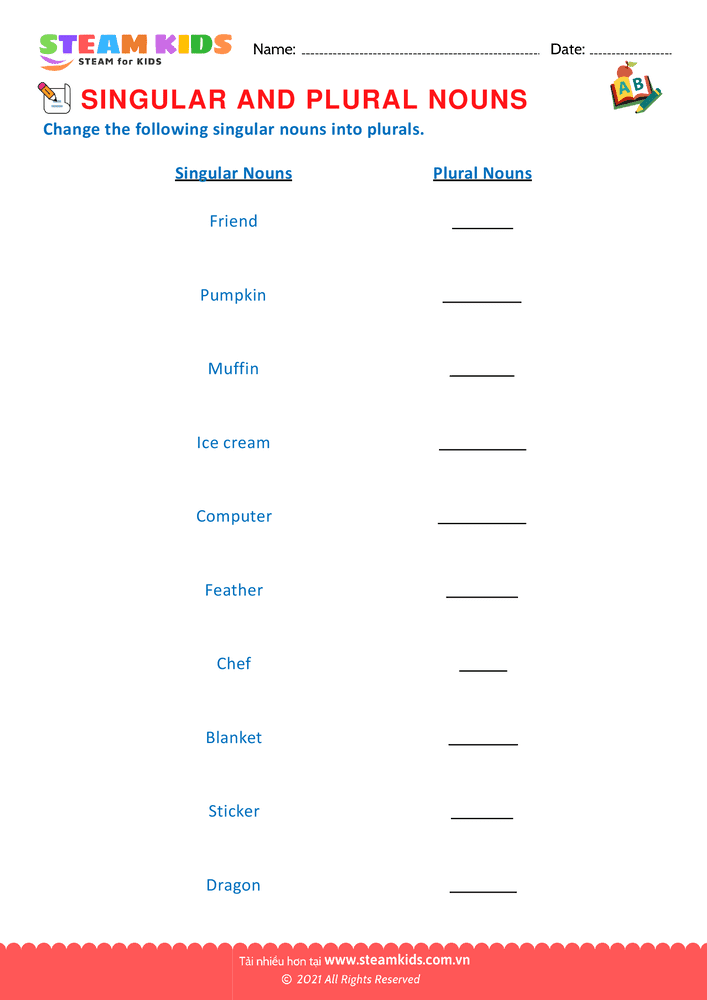 Singular and Plural Nouns G2 - B17