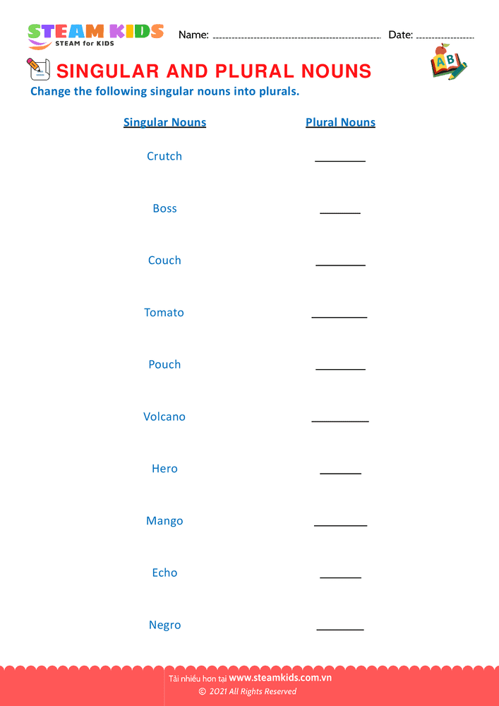 Singular and Plural Nouns G2 - B17