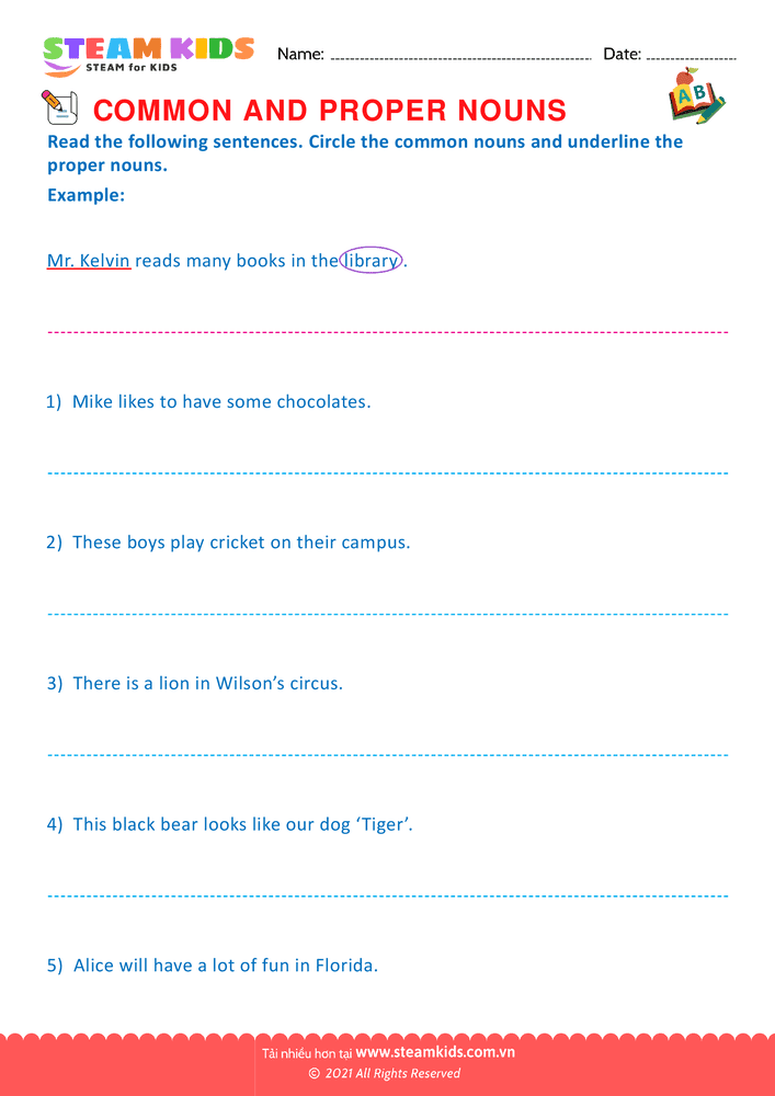 Proper and Common Nouns - B12