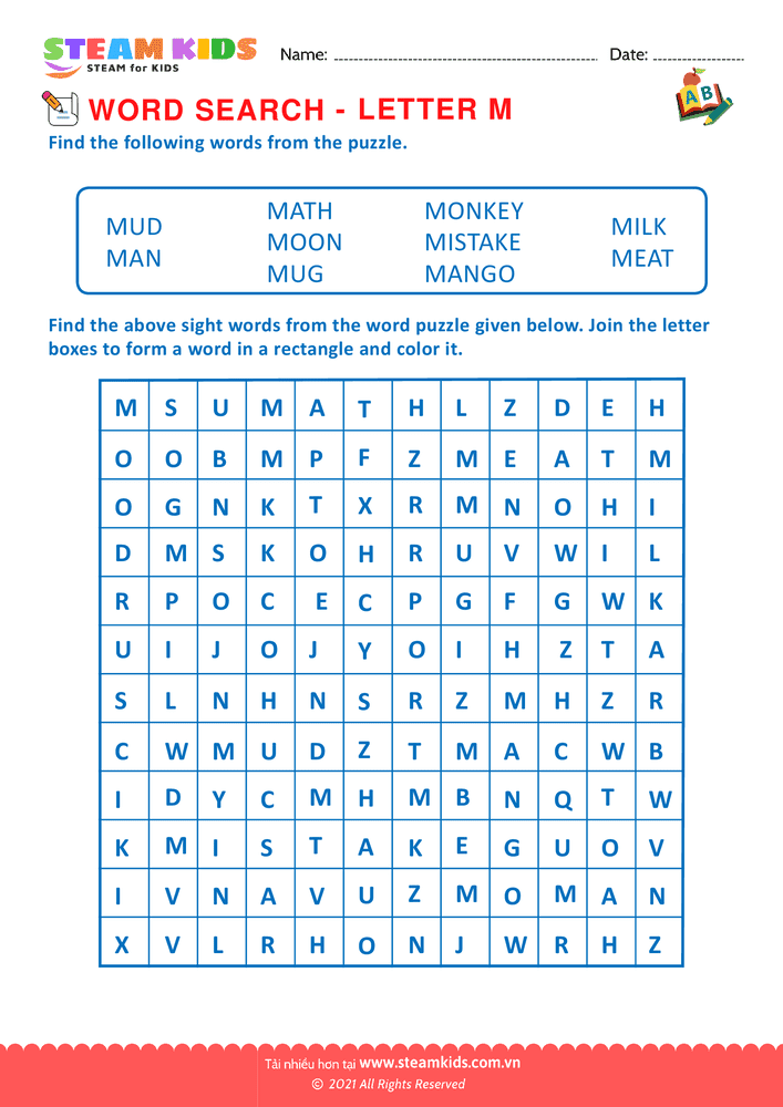 Word Search - BLetter M