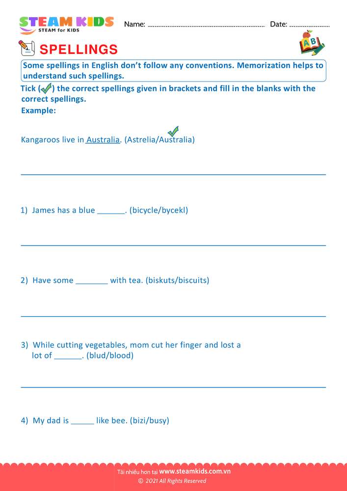 Irregular spellings - B14 Irregular spellings Lớp 1