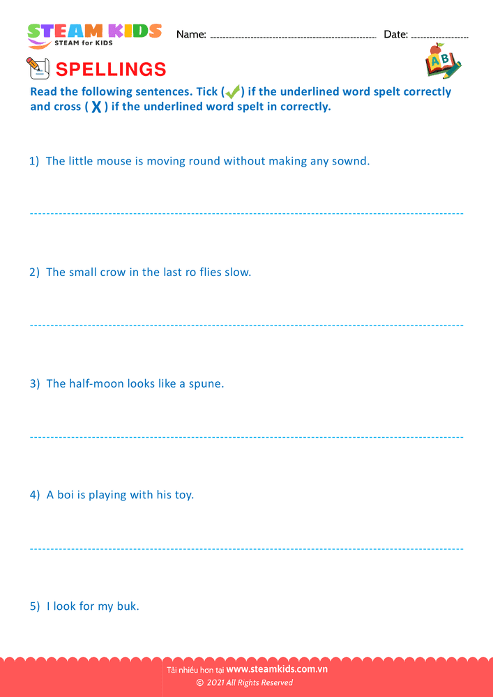 Conventional Spelling For Words - B7