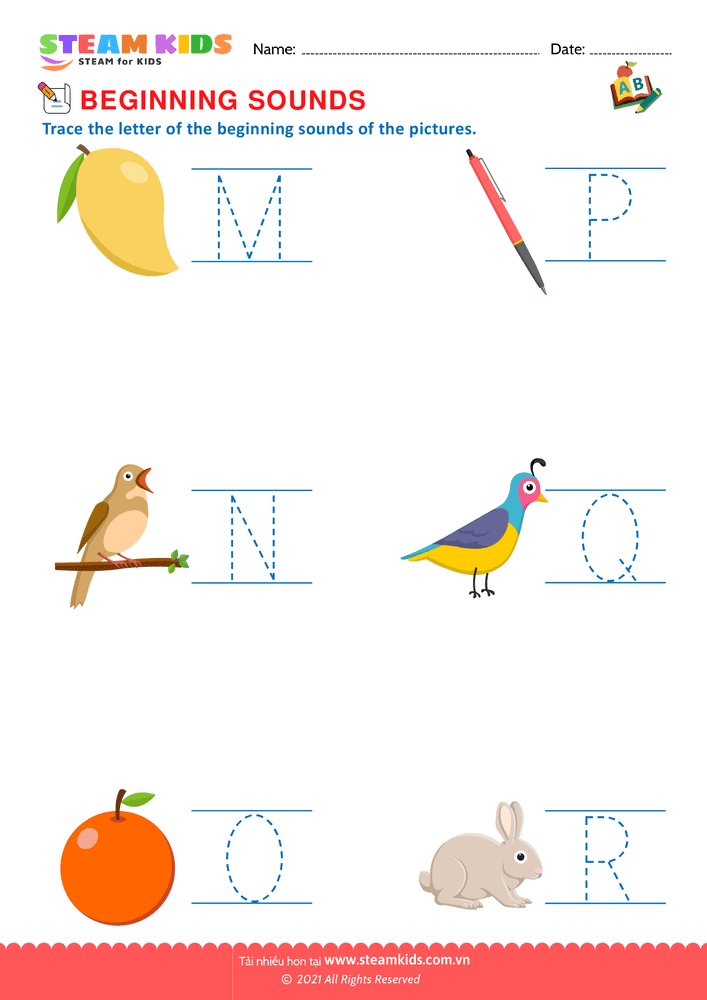 Beginning Sounds M to R