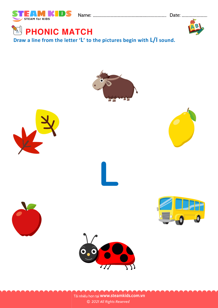 Match Alphabet Fruits a to o