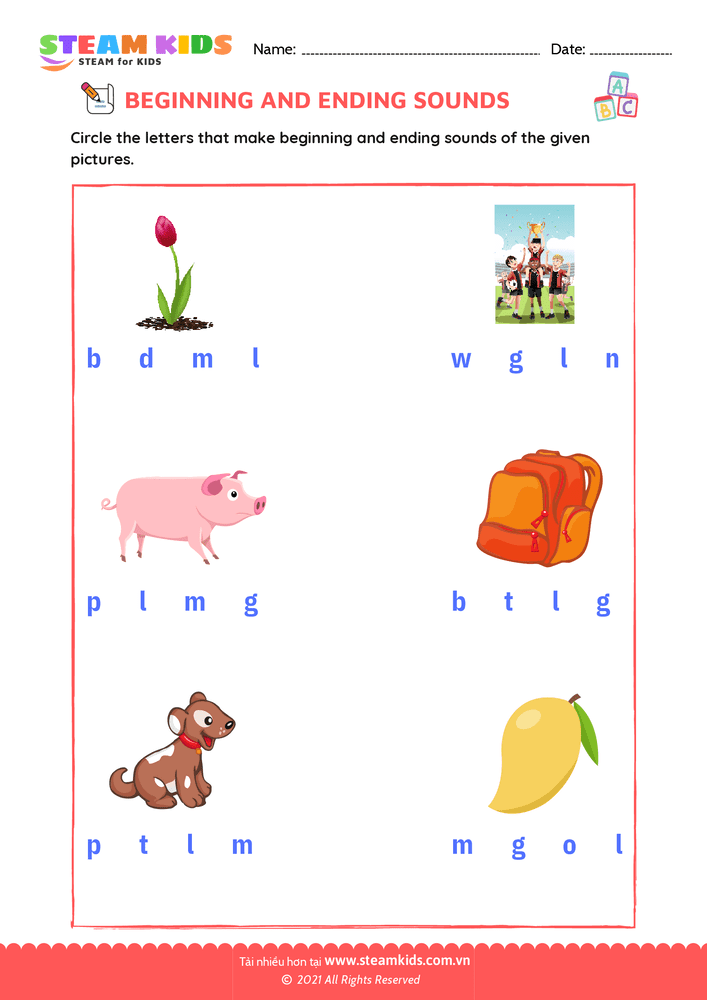 Beginning & Ending Sounds - B26