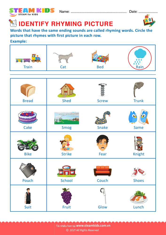 Identify Rhuming picture - B11