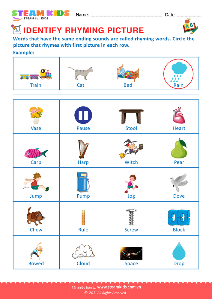 Identify Rhuming picture - B23