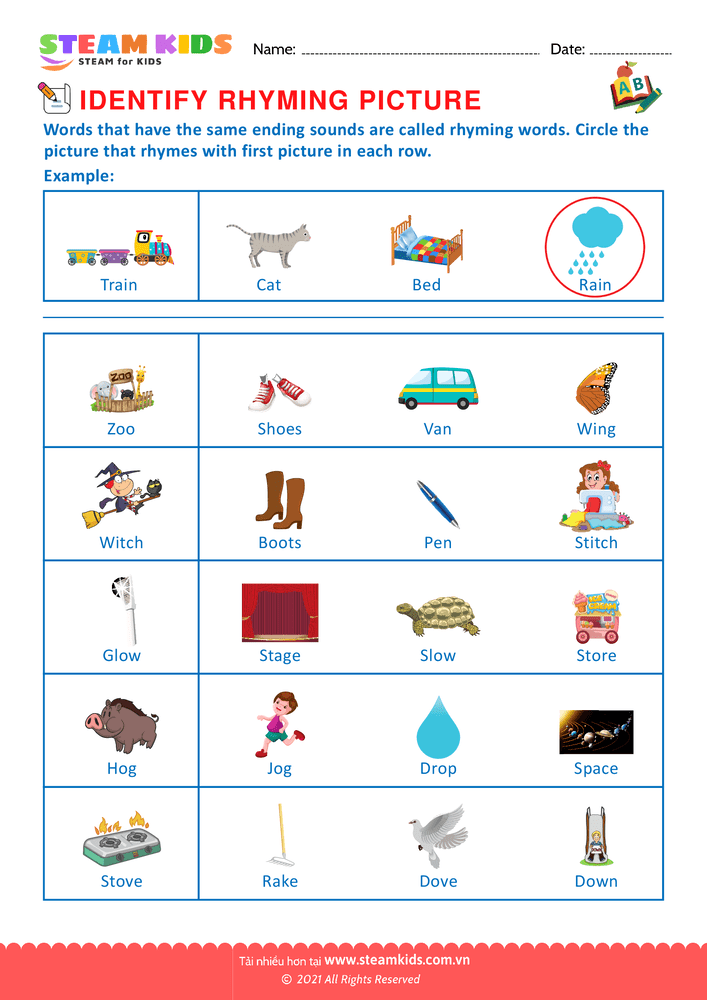 Identify Rhuming picture - B23