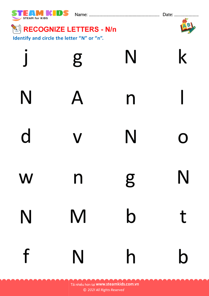 Find and Color letter M/m