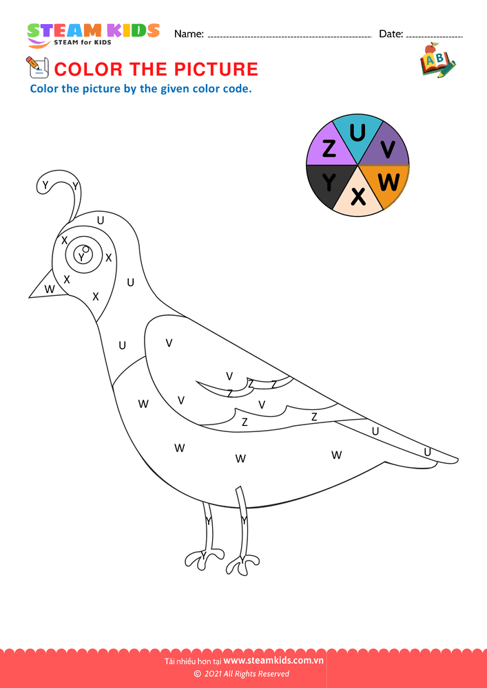 Find and Color letter H