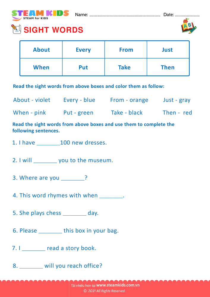 Sight Words - B44