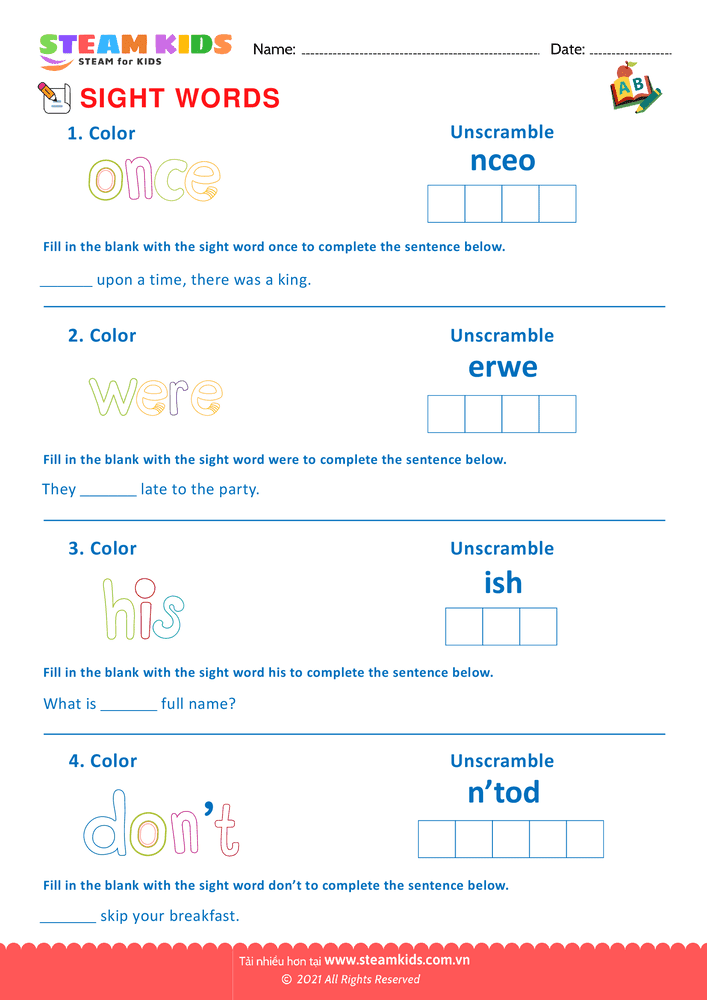 Sight Words - B19