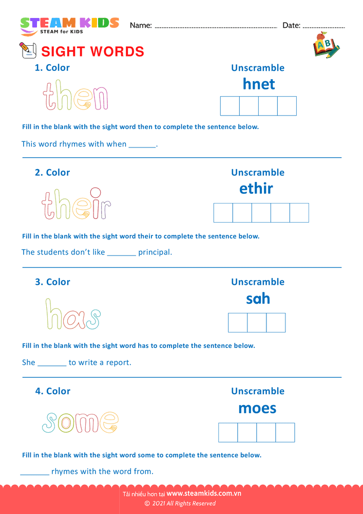 Sight Words - B44