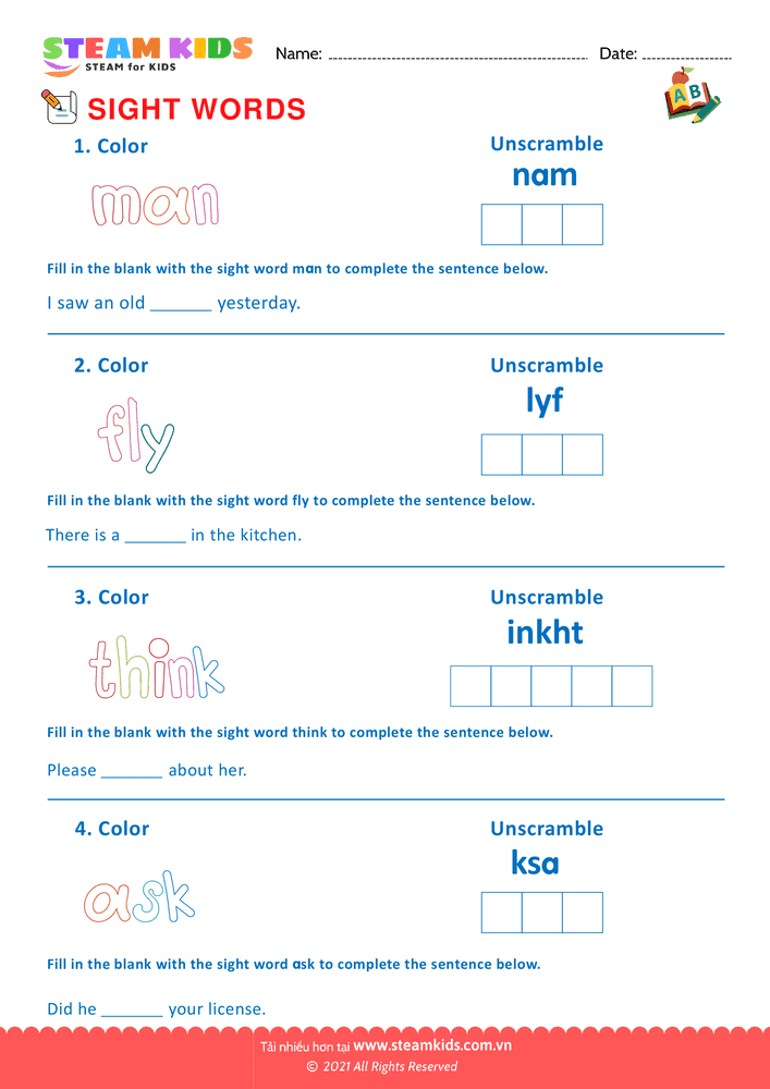 Sight Words - B44