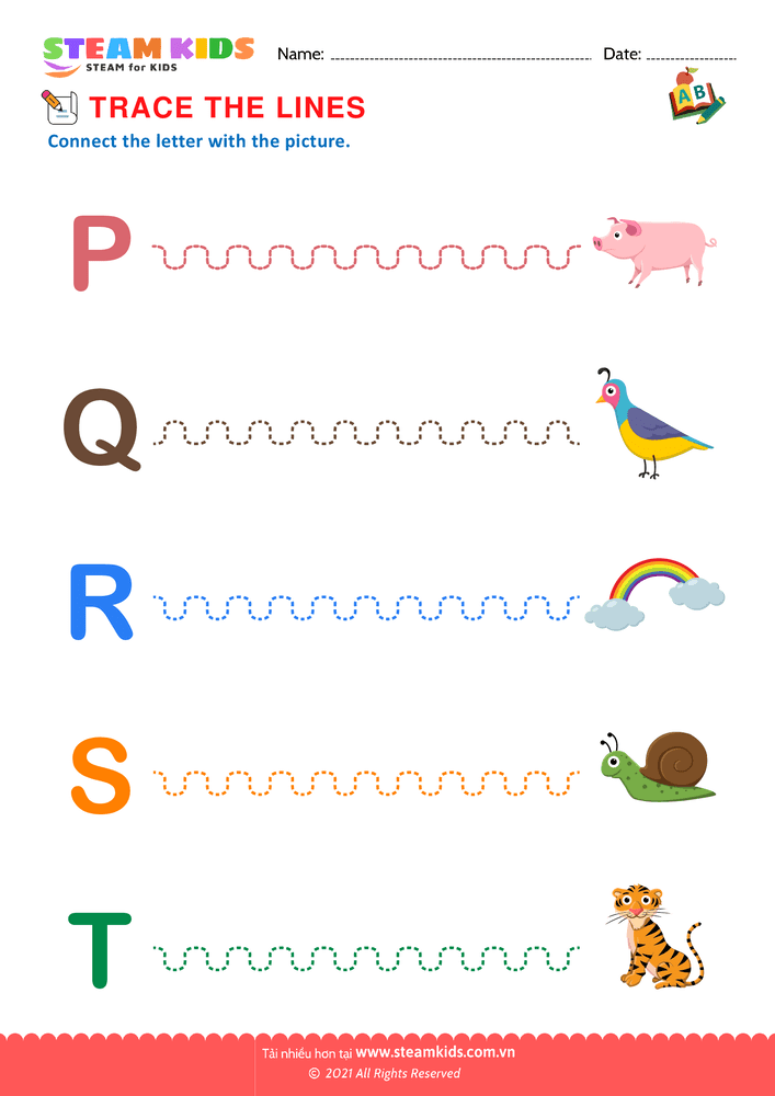 Trace the Lines - B10 Trace the Lines 2-4 tuổi