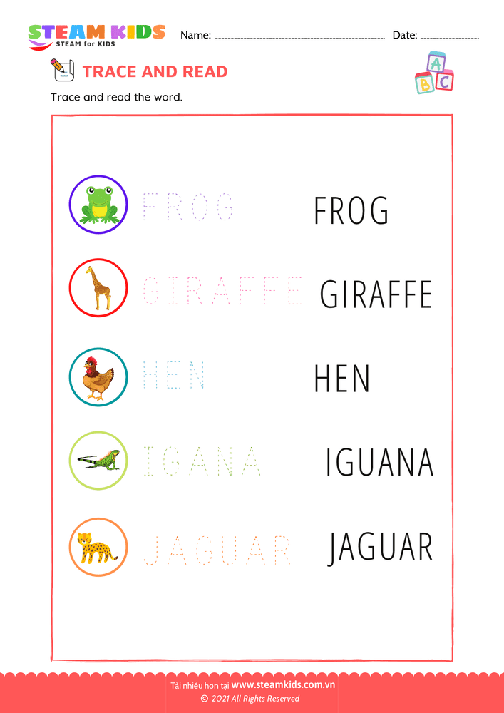 Write word with letter u to z Write Words 2-4 tuổi