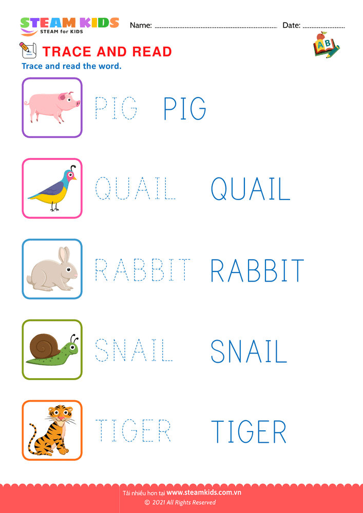 Write word with letter u to z Write Words 2-4 tuổi