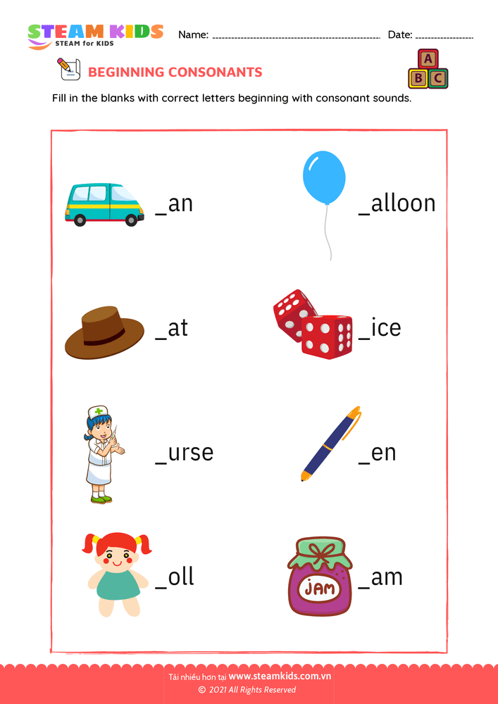 Beginning consonants - B4