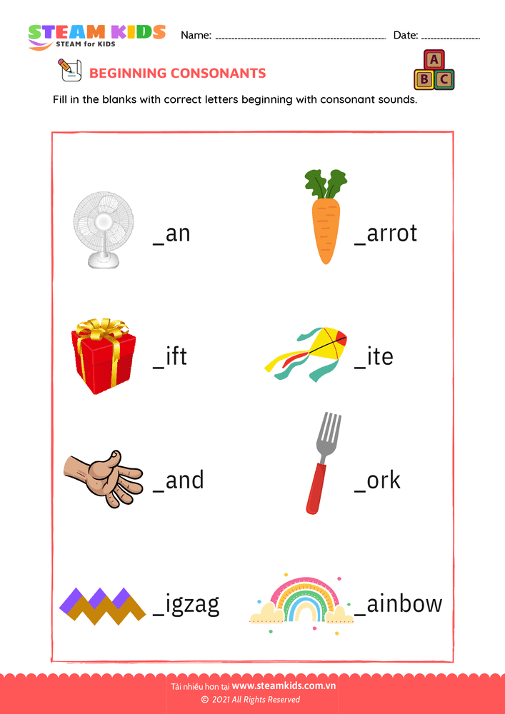 Beginning consonants - B7